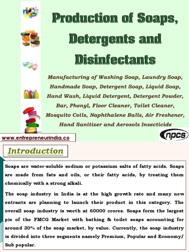 Production of Soaps, Detergents and Disinfectants98288 PDF PDF