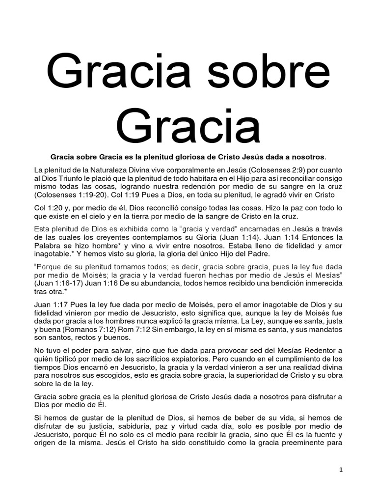 Gracia Sobre Gracia | PDF | Gracia en el cristianismo | Cristo (título)