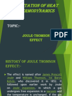 Presentation of Joule Thomson Effect