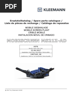 repuestos kleemann cribado