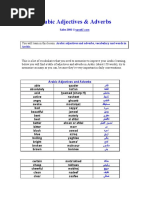 Arabic Adjectives and Adverbs, Vocabulary and Words in Arabic