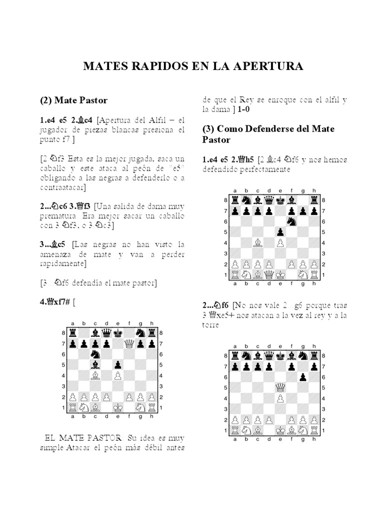 CLASE 2 - Mates Rápidos | PDF | Aperturas de ajedrez | Juegos de ...