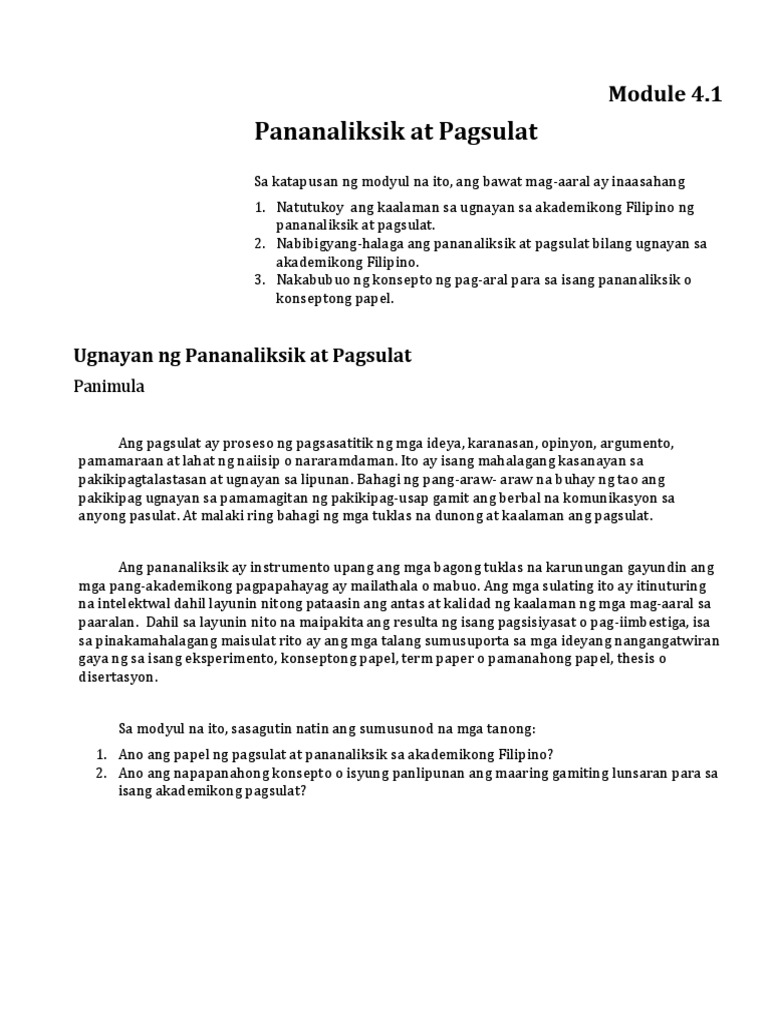 Week 4apagsulat | PDF