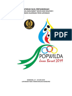 Laporan Hasil Pertandingan Popwilda Jabar 2019 Wil. I