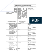 Matriz de Cumplimiento de Actividades Planificadas