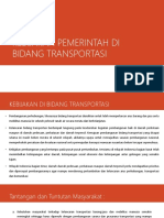 Kebijakan Pemerintah Di Bidang Transportasi