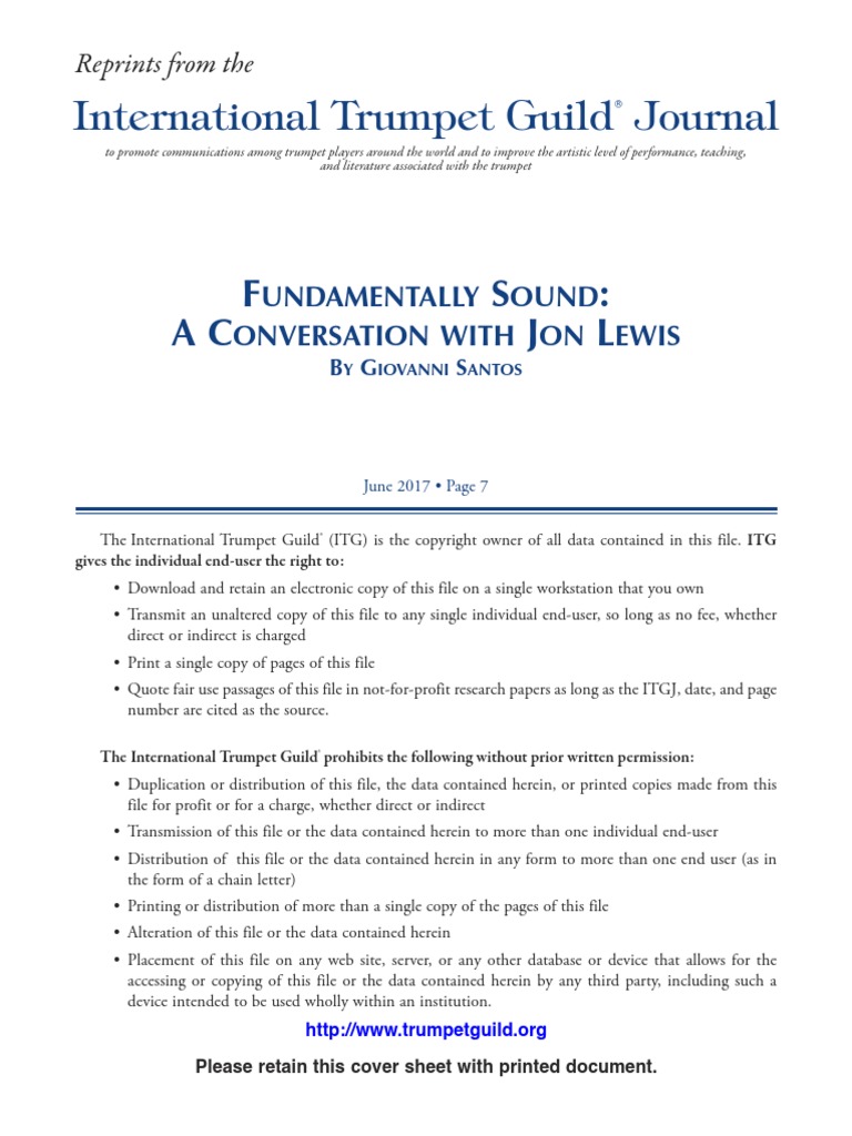 Trumpet Jon Lewis | PDF | Film Score | Download