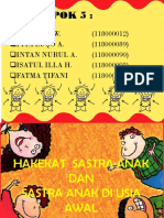 Vdocuments - MX - Hakikat Sastra Anak Sastra Anak Di Usia Awal