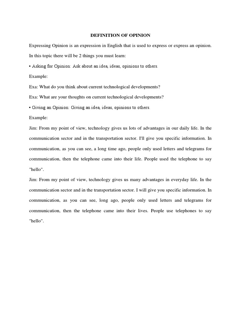 Pengertian Opinion | PDF | Communication | Information