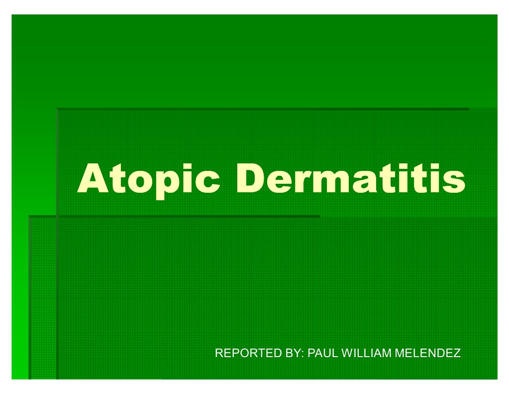 Atopic Dermatitis & Diaper Rash PDF Dermatitis Epidemiology