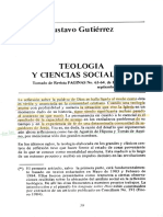 GUTIERREZ, Gustavo, Teología y ciencias sociales