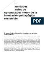 Articulo Las Comunidades Profesionales de Aprendizaje para La Innovacion Pedagogica Sostenible PDF