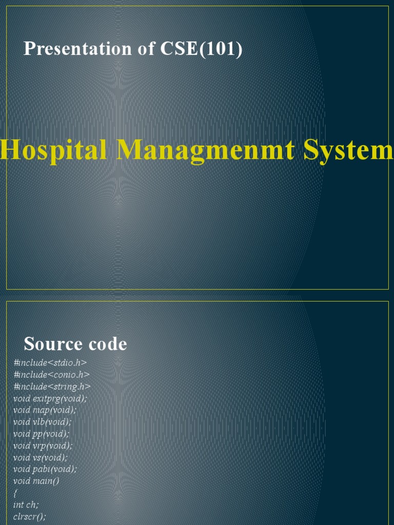 Hospital Management System Code | PDF