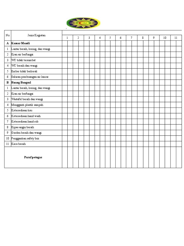 Checklist Pekerjaan Office Boy | PDF