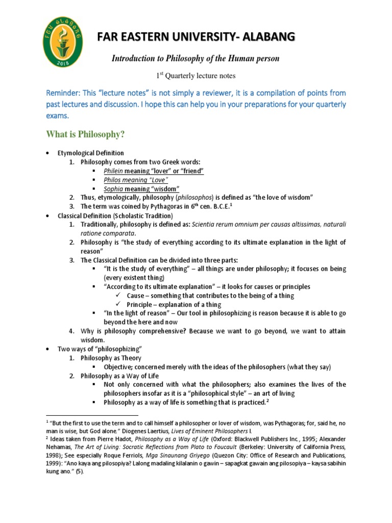 Philosophy Lecture Notes Overview | PDF | Truth | Correspondence Theory ...