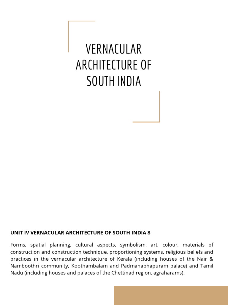 Vernacular Architecture of South India | PDF | Roof | Architectural Design