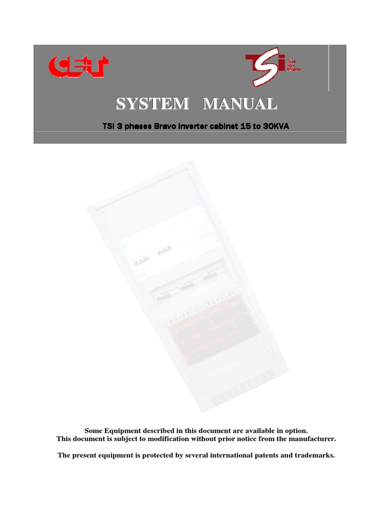 TSI Bravo Inverter User Manual 15-30KVA | PDF | Power Inverter | Relay