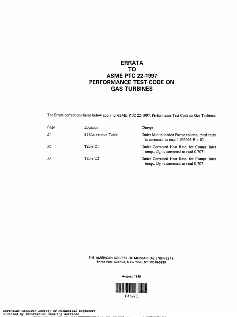 ASME PTC 22 Gas Turbine Test Code PDF | PDF | Gas Turbine | Heat