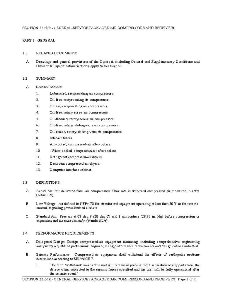 GeneralService Packaged Air Compressors and Receivers PDF Valve