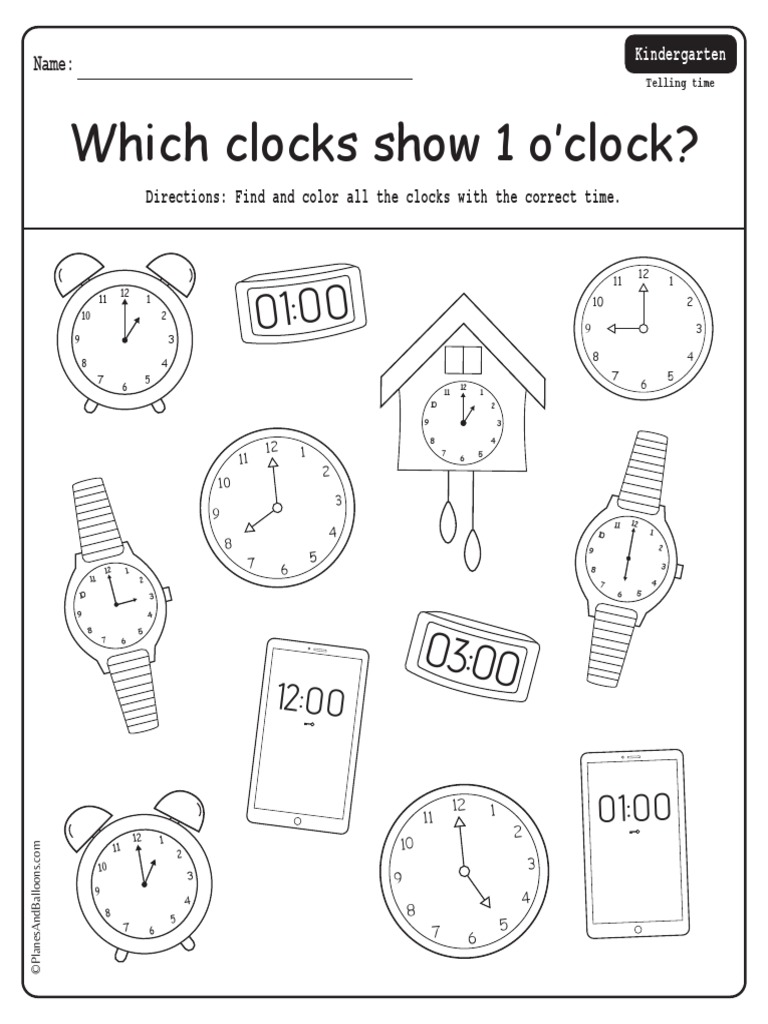 Time Telling Worksheets PDF | PDF