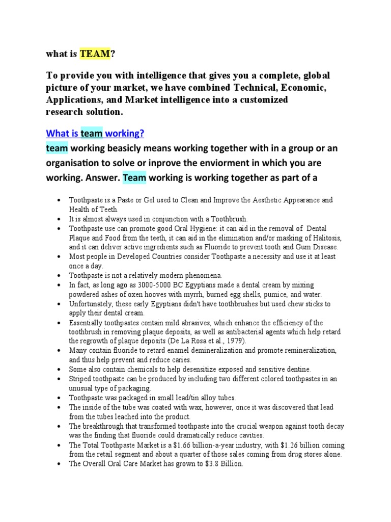 A Comprehensive Review of Toothpaste Ingredients, Formulations, and