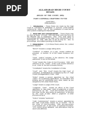 High Court Rules PDF | PDF | Affidavit | Judge