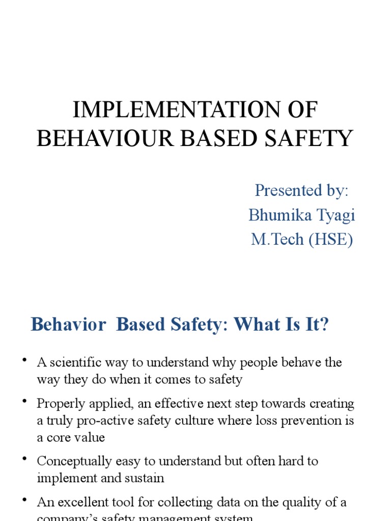 Behavior-Based Safety Implementation Guide | PDF | Behavior | Motivational