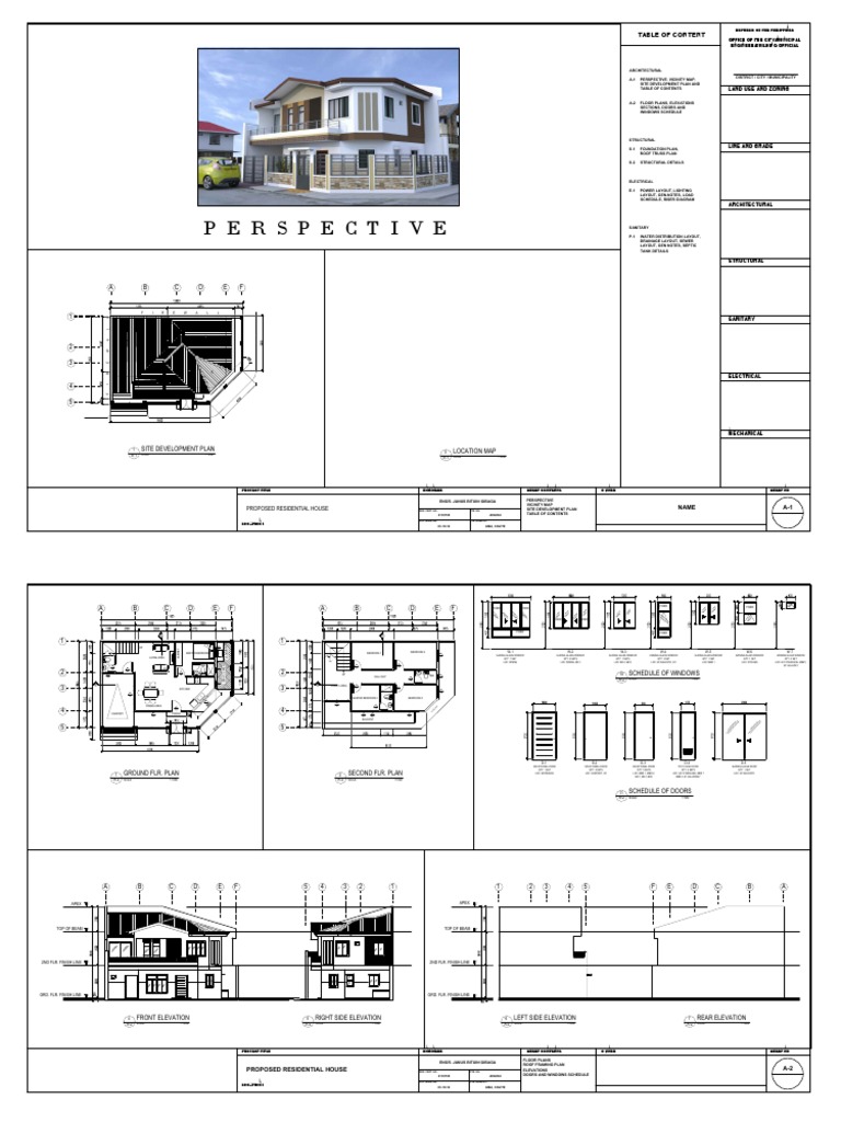 Complete Plan for 2 Storey House PDF | PDF | Buildings And Structures ...