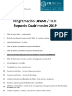 Programación UPAMI FILO - 2do Cuatrimestre 2019