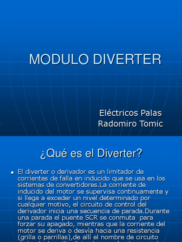 Funcionamiento del Diverter en Sistemas Eléctricos | PDF | Relé ...