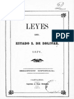 Leyes Del Estado Soberano de Bolívar 1871