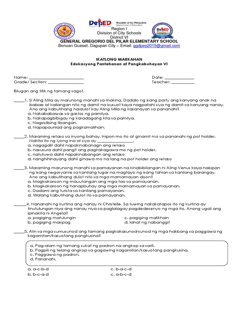 PT - Epp 6 - Q3 | PDF