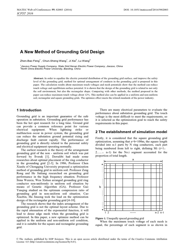 A New Method Of Grounding Grid Design Pdf Electromagnetism