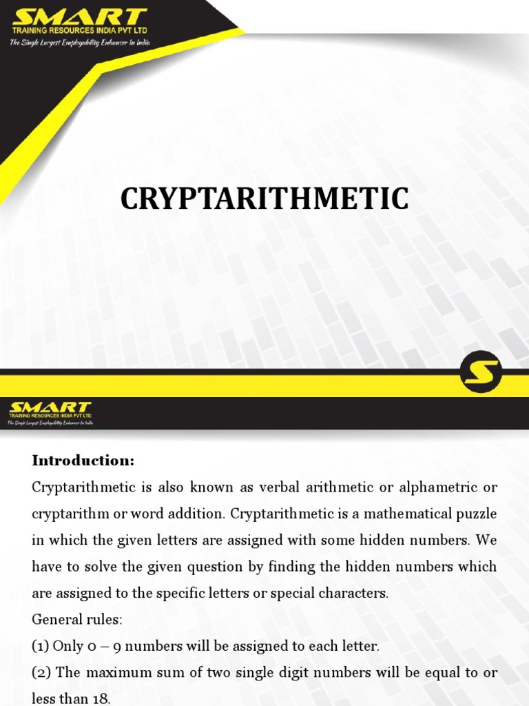 Cryptarithmetic Puzzle Solutions | PDF | Teaching Mathematics | Science