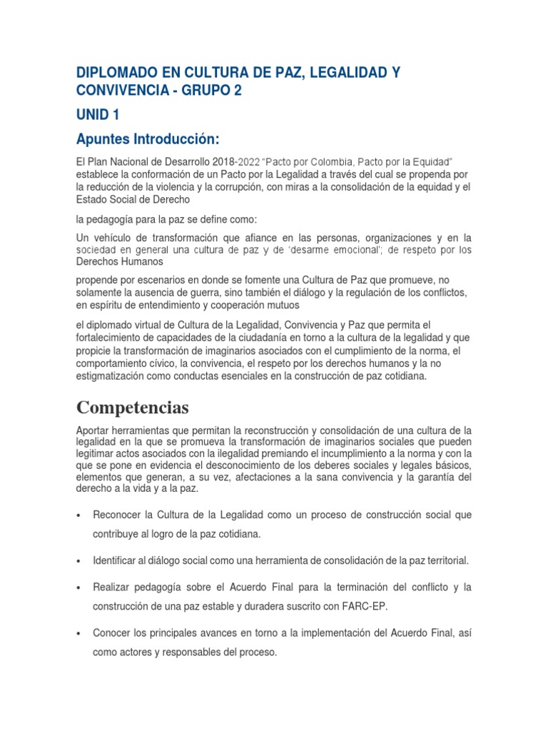 Diplomado en Cultura de Paz y Legalidad | PDF | Sociedad | Derechos humanos