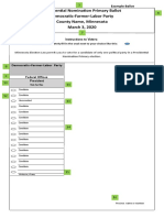 2020 Democratic Farmer Labor Presidential Nomination Primary Example Ballot PDF