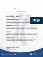 Evaluación psicológica Luz Dary Candela Chavarro competencias trabajo