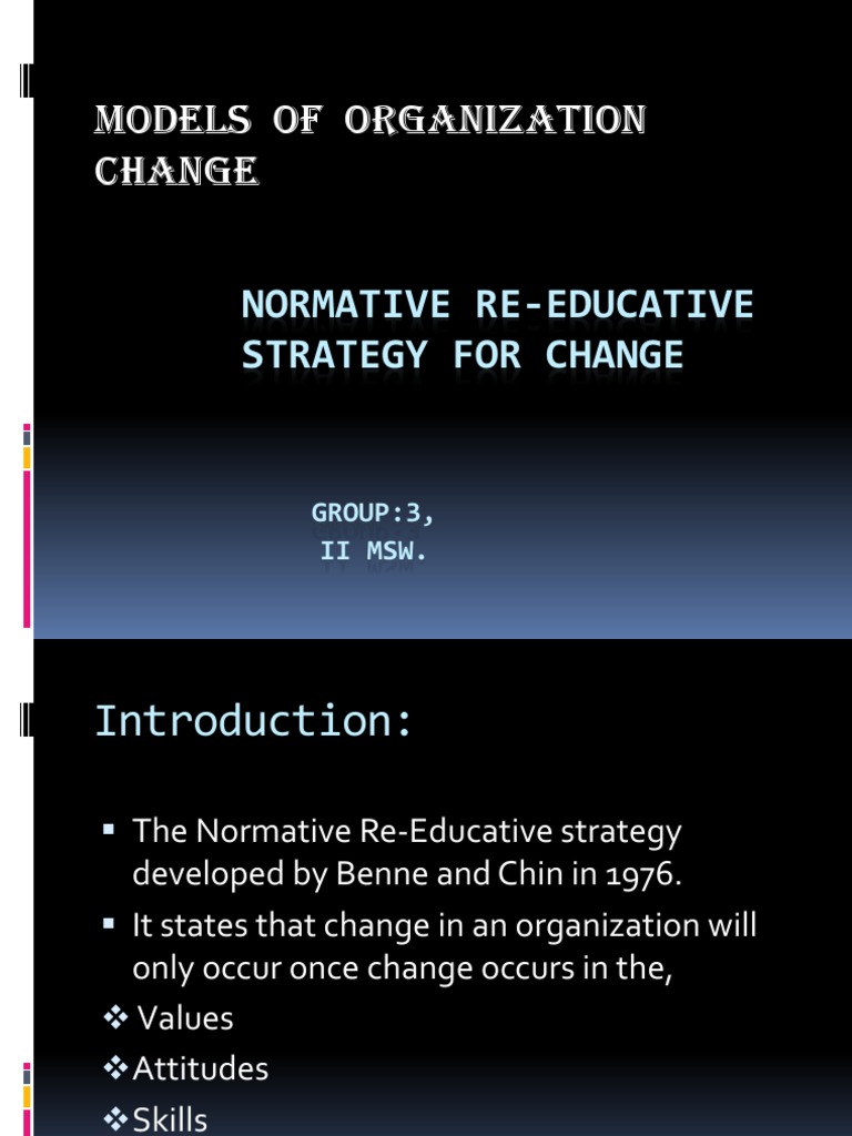 Normative Re Educative Strategy For Change PDF