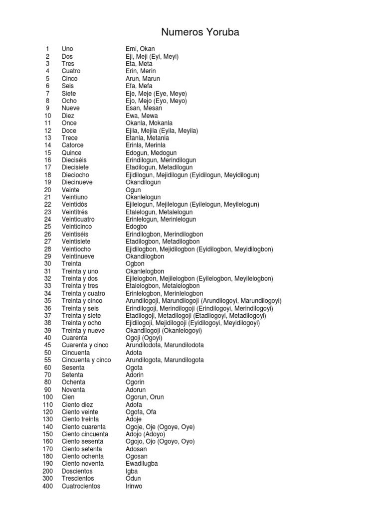Numeros Yoruba | PDF | Violencia