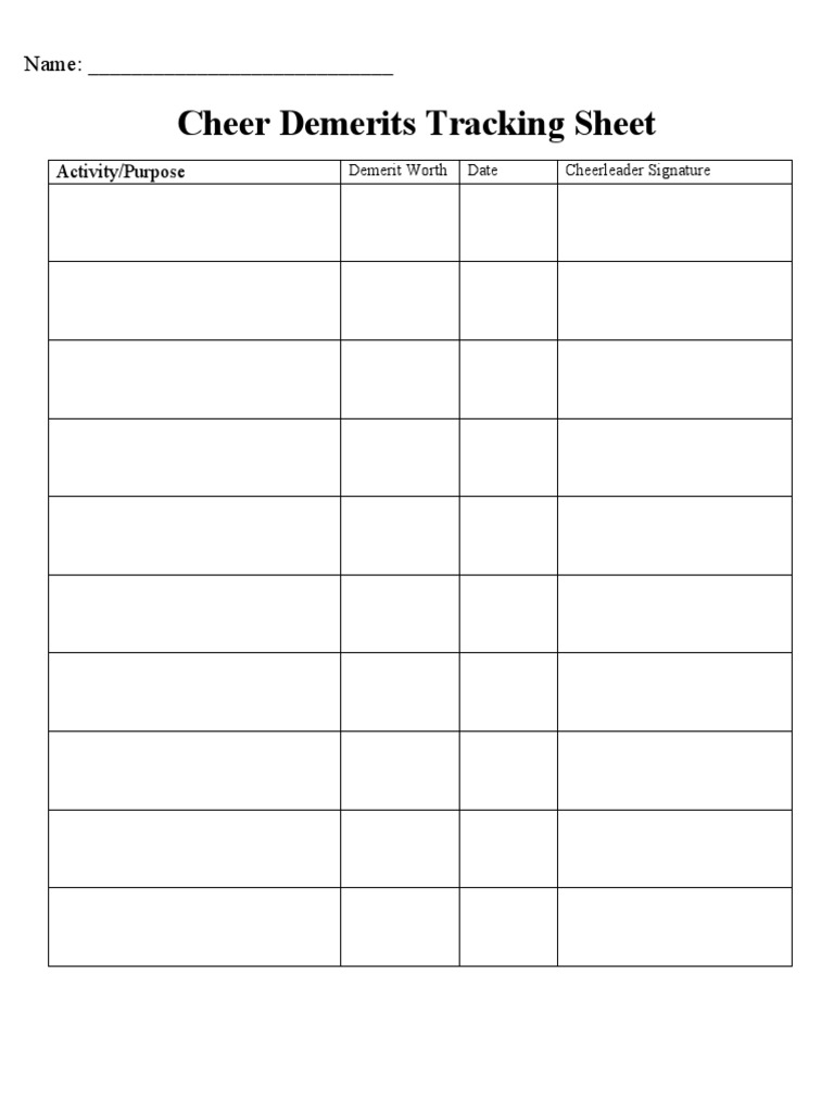 Demerit Tracker | PDF | Games & Activities
