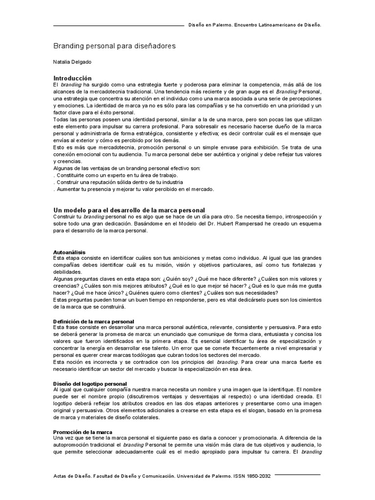 Branding Personal para Diseñadores | PDF | Gestión de la marca | Marca