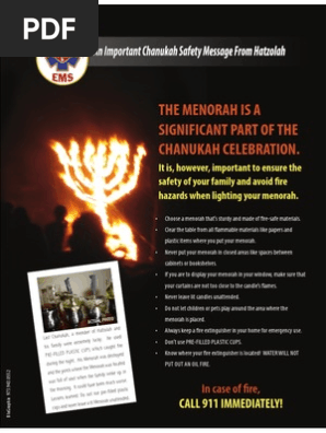 Chanukah Safety Message from Hatzolah