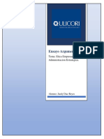 Ensayo Argumentativo - Etica Empresarial y Administracion Estrategica.