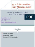 TID3033 - Information Technology Management: Topic 5 - Information System Planning