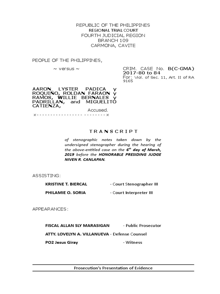 Transcript of Criminal Case 2017-80 | PDF | Prosecutor | Witness