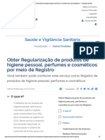 Obter Regularização de produtos de higi... meio de Registro — Português (Brasil)