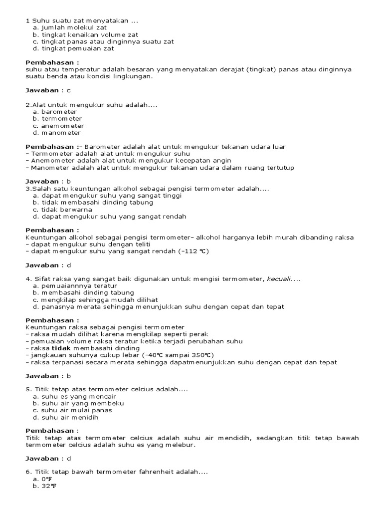 1 Suhu Suatu Zat Menyatakan Docx