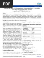 .Design and Study of Transmission System For Electric Vehicles