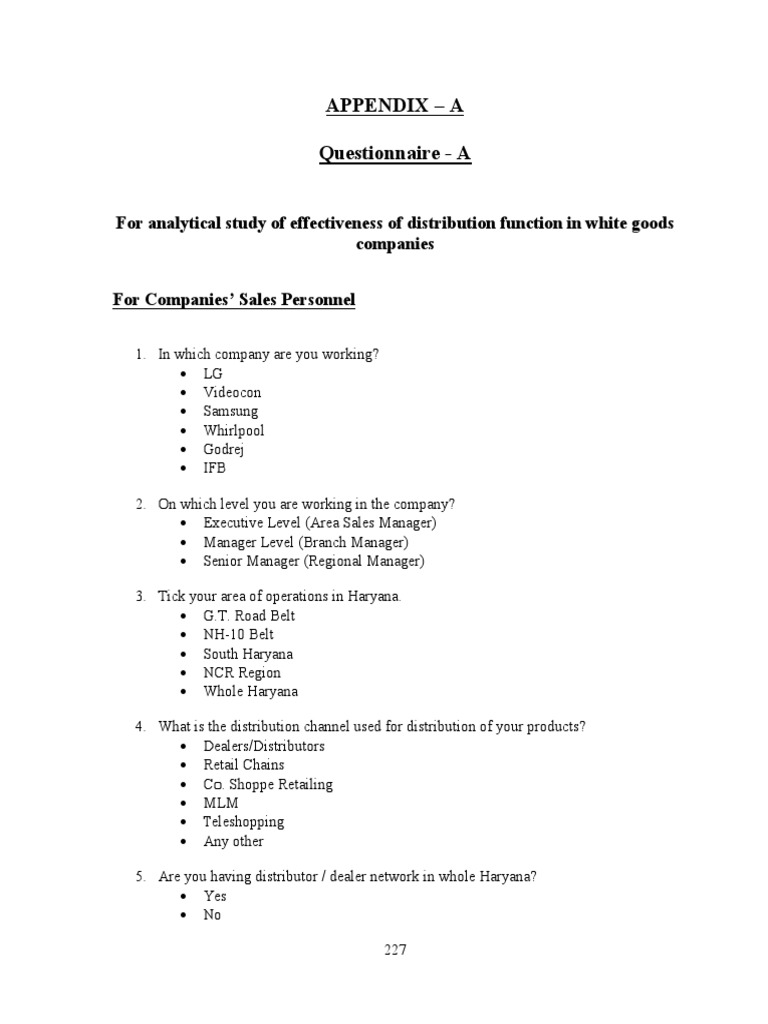 Distributor Effectiveness in White Goods | PDF | Retail | Sales