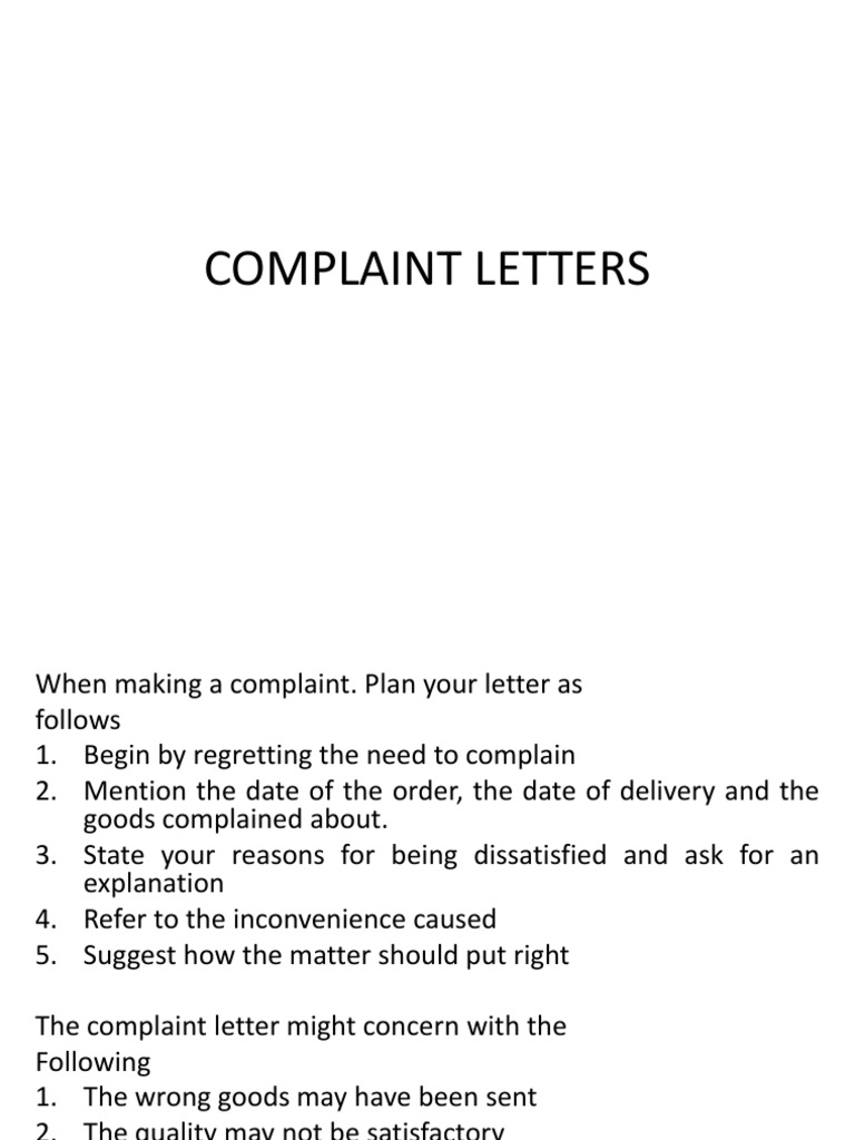 Complaint Letters | PDF